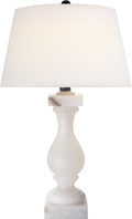 Balustrade Table Lamp | Alabaster | Linen Shade