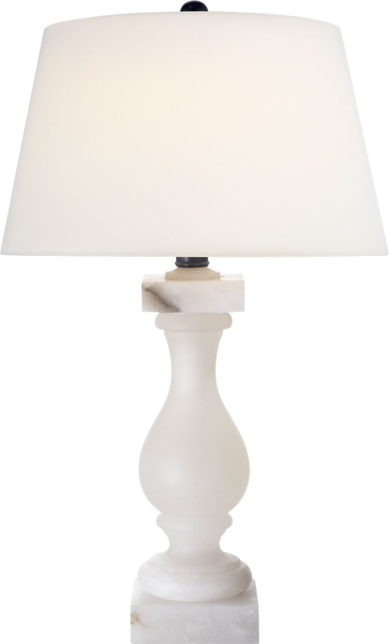 Balustrade Table Lamp | Alabaster | Linen Shade