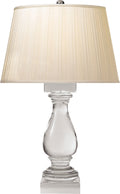 Balustrade Table Lamp | Crystal | Silk Box Pleated Shade