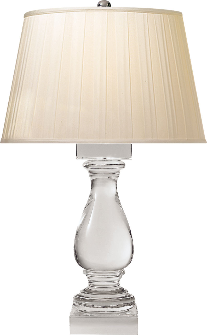 Balustrade Table Lamp | Crystal | Silk Box Pleated Shade