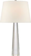 Octagonal Spire Medium Table Lamp | Crystal | Linen Shade