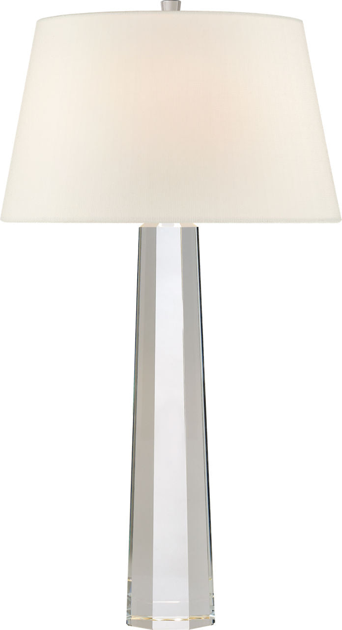 Octagonal Spire Large Table | Crystal | Linen Shade