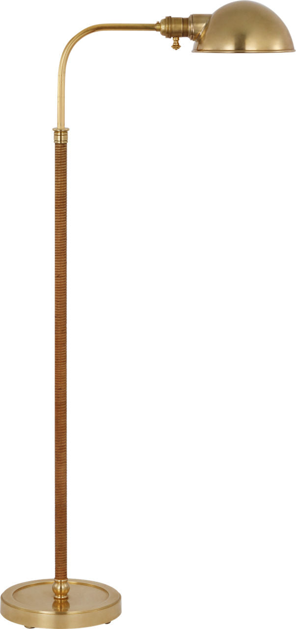 Basden Medium Pharmacy Lamp | Antique-Burnished Brass and Natural Rattan