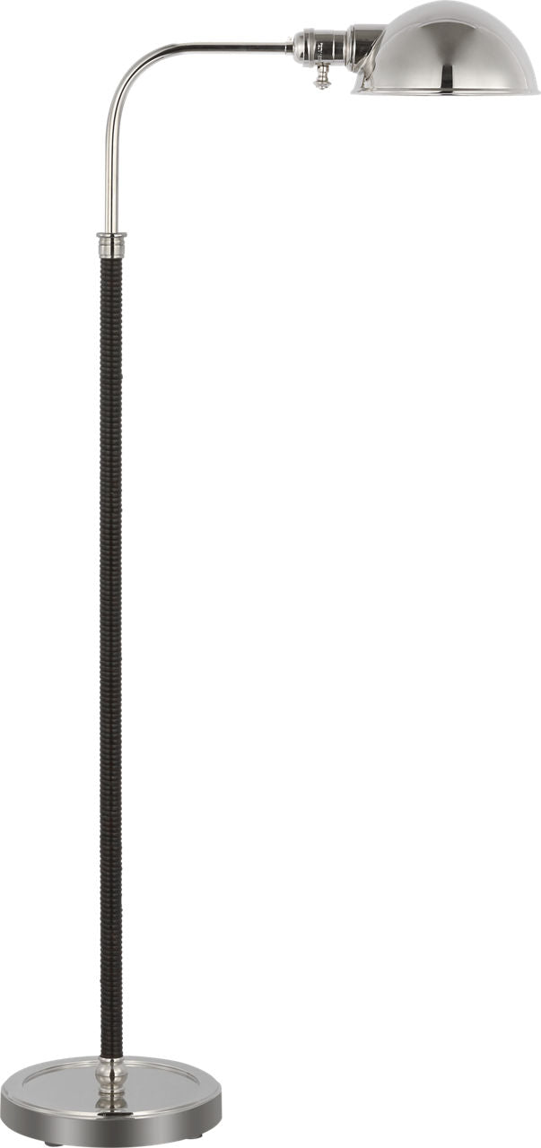 Basden Medium Pharmacy Lamp | Polished Nickel and Black Rattan