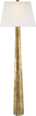Fluted Spire Floor Lamp | Gilded Iron | Linen Shade