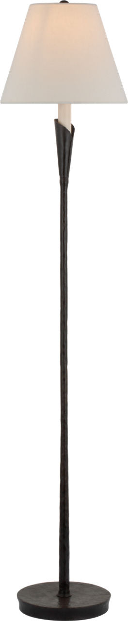 Aiden Accent Floor Lamp | Aged Iron | Linen Shade