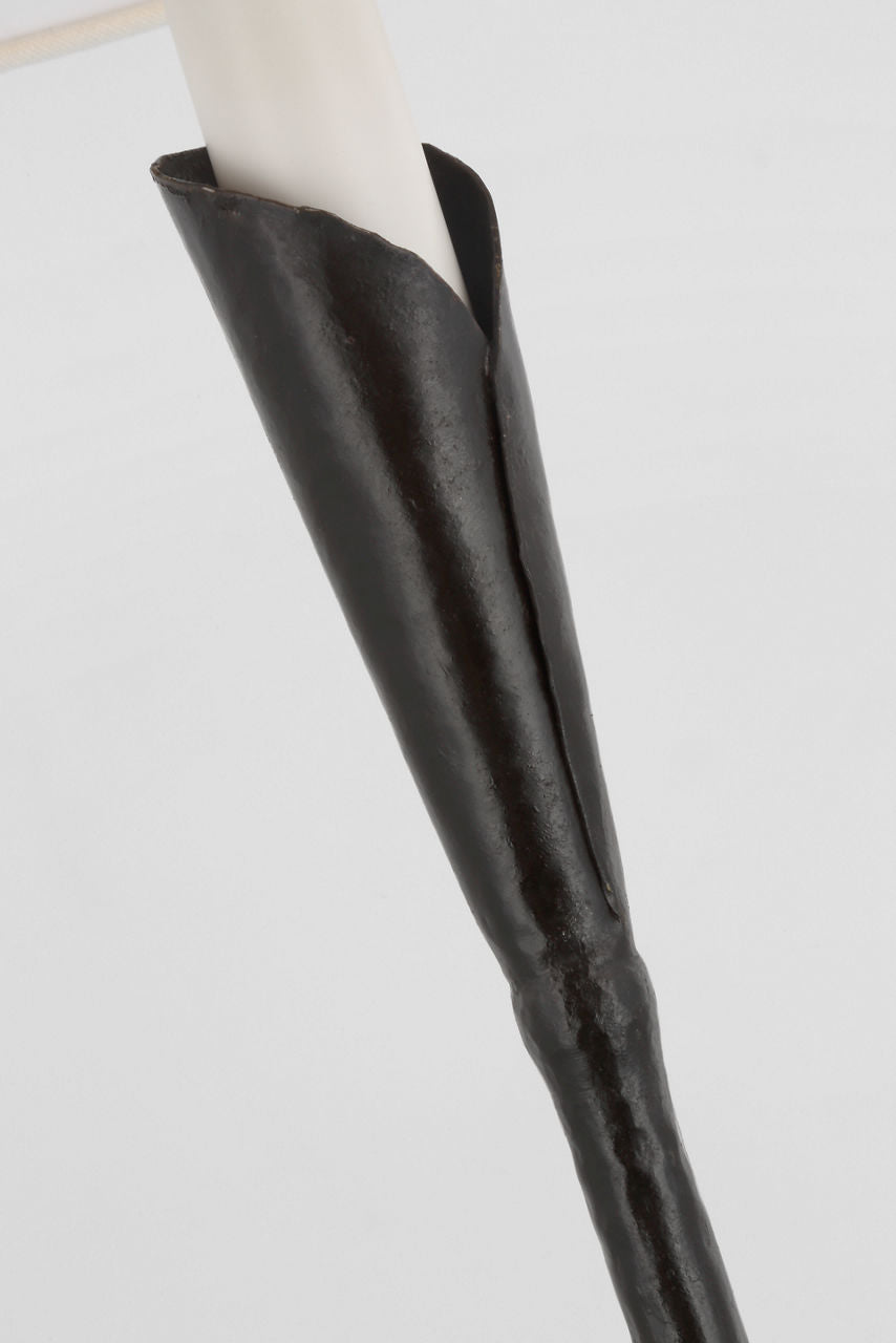 Aiden Accent Floor Lamp | Aged Iron | Linen Shade