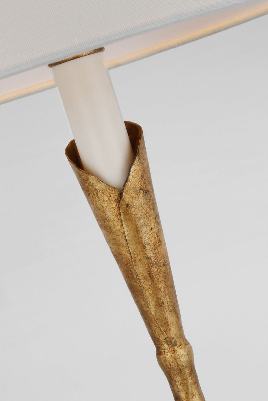 Aiden Accent Floor Lamp | Gilded Iron | Linen Shade