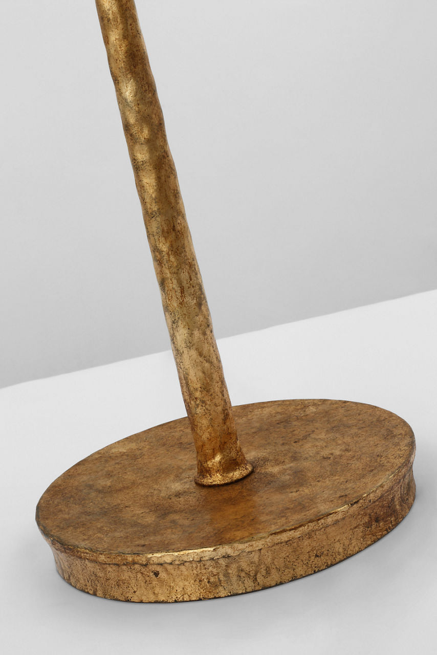 Aiden Accent Floor Lamp | Gilded Iron | Linen Shade