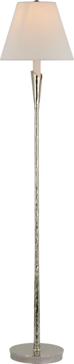 Aiden Accent Floor Lamp | Polished Nickel | Linen Shade
