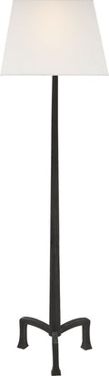 Strie Floor Lamp | Aged Iron | Linen Shade