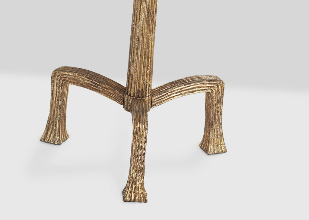 Strie Floor Lamp | Gilded Iron | Linen Shade