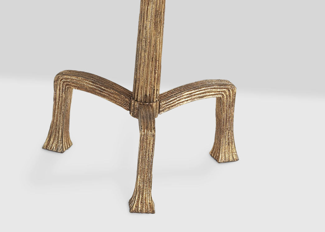 Strie Floor Lamp | Gilded Iron | Linen Shade