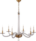 Bernardo Large Chandelier Antique-Burnished Brass and Clear Glass