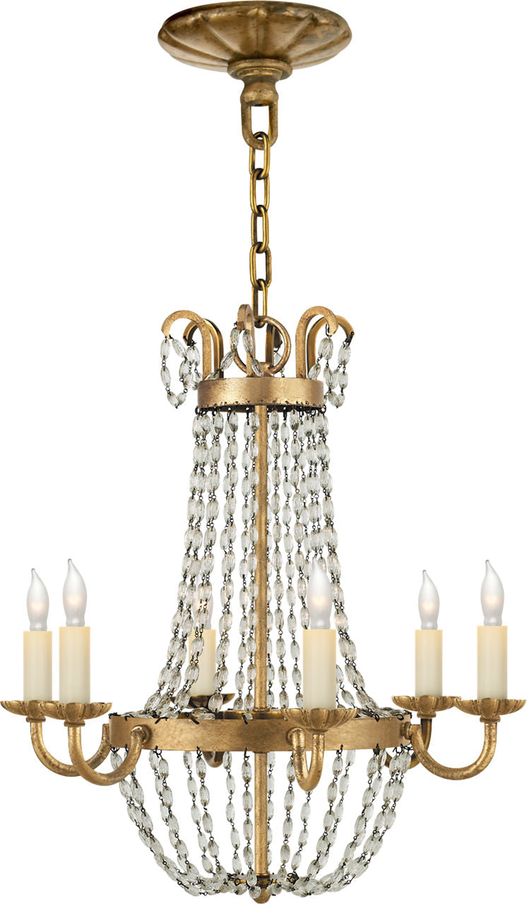Petite Paris Flea Market Chandelier | Gilded Iron and Seeded Glass
