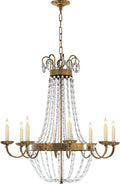 Paris Flea Market Large Chandelier | Antique-Burnished Brass | Seeded Glass