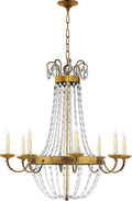 Paris Flea Market Large Chandelier | Gilded Iron | Seeded Glass