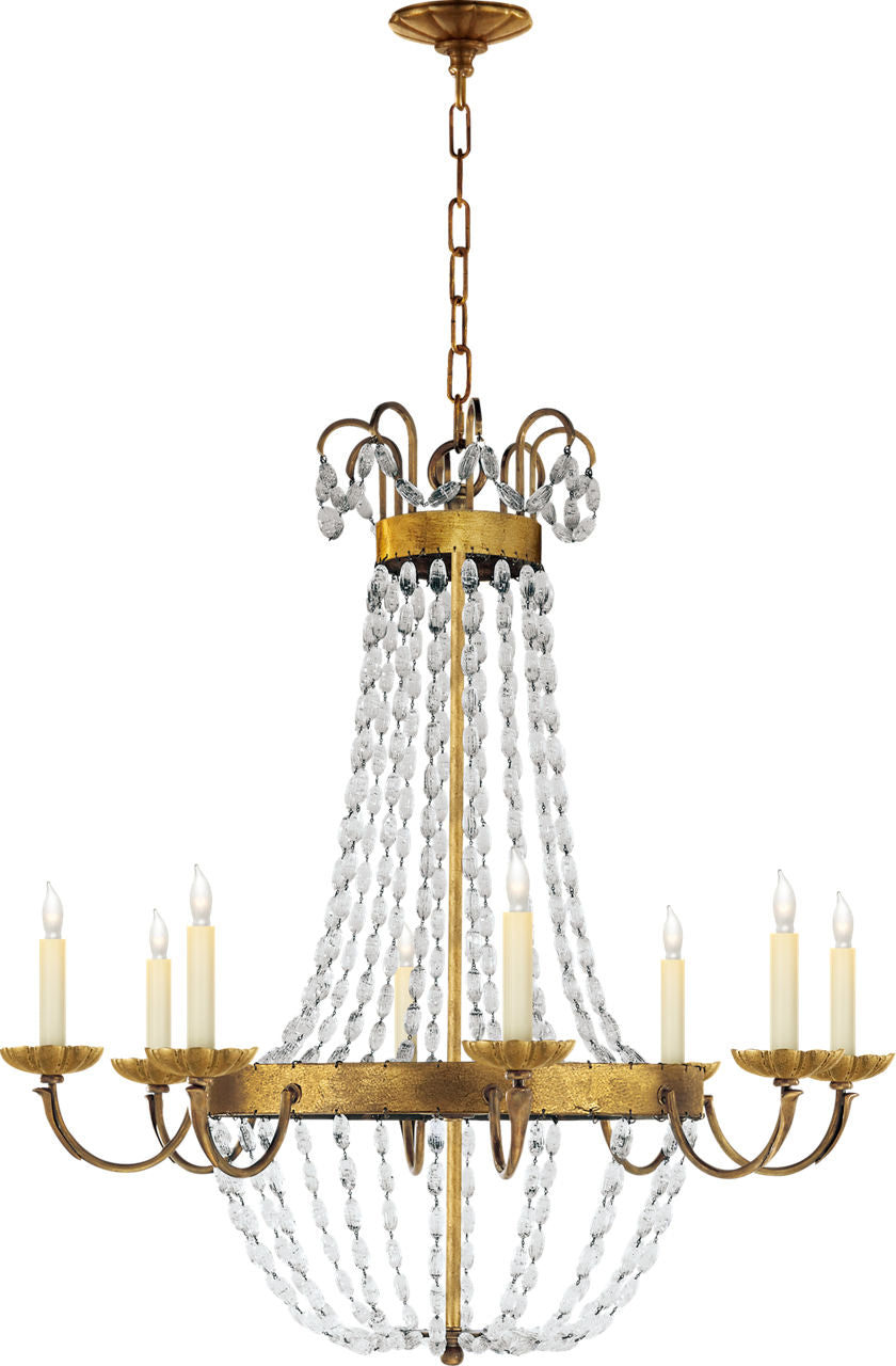 Paris Flea Market Large Chandelier | Gilded Iron | Seeded Glass