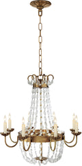 Paris Flea Market Medium Chandelier | Antique-Burnished Brass and Seeded Glass