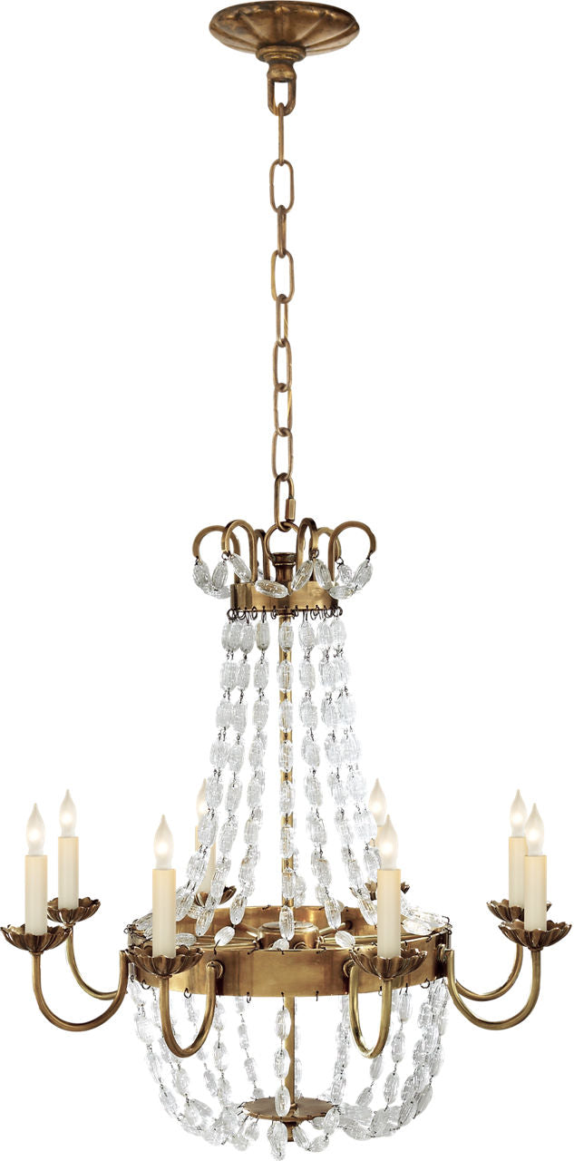 Paris Flea Market Medium Chandelier | Antique-Burnished Brass and Seeded Glass