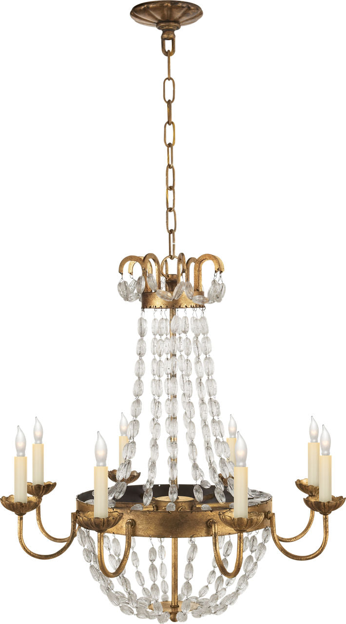 Paris Flea Market Medium Chandelier | Gilded Iron and Seeded Glass