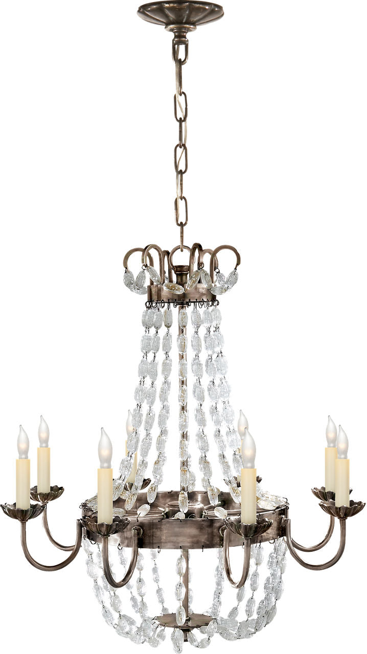 Paris Flea Market Medium Chandelier | Sheffield Silver and Seeded Glass