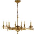 Leaf and Arrow Large Chandelier | Antique-Burnished Brass