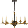 Leaf and Arrow Large Chandelier | Bronze | Antique-Burnished Brass