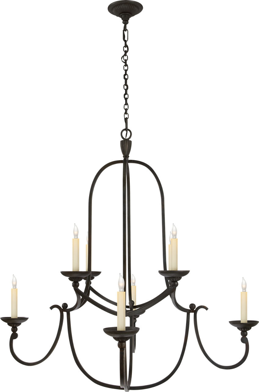 Flemish Medium Round Chandelier | Aged Iron