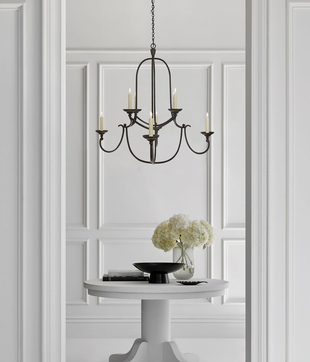 Flemish Medium Round Chandelier | Aged Iron