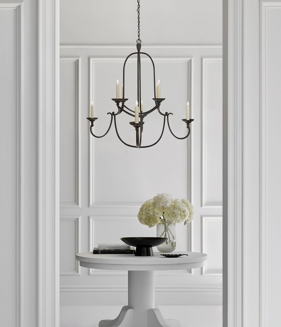 Flemish Medium Round Chandelier | Aged Iron