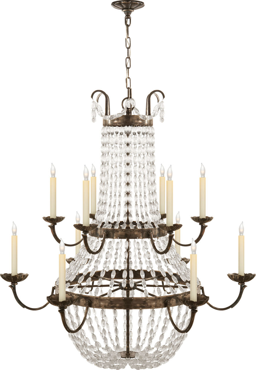 Paris Flea Market Grande Chandelier | Sheffield Silver | Seeded Glass