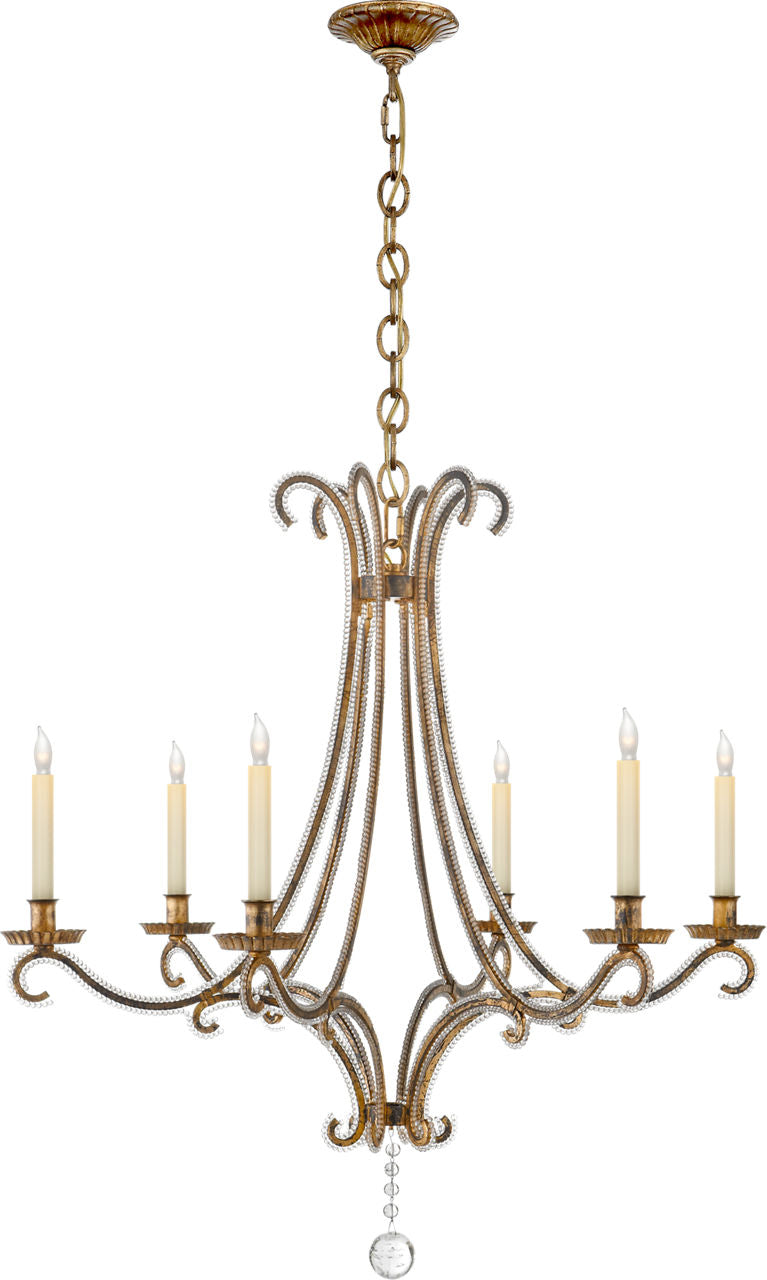 Oslo Medium Chandelier | Gilded Iron | Crystal
