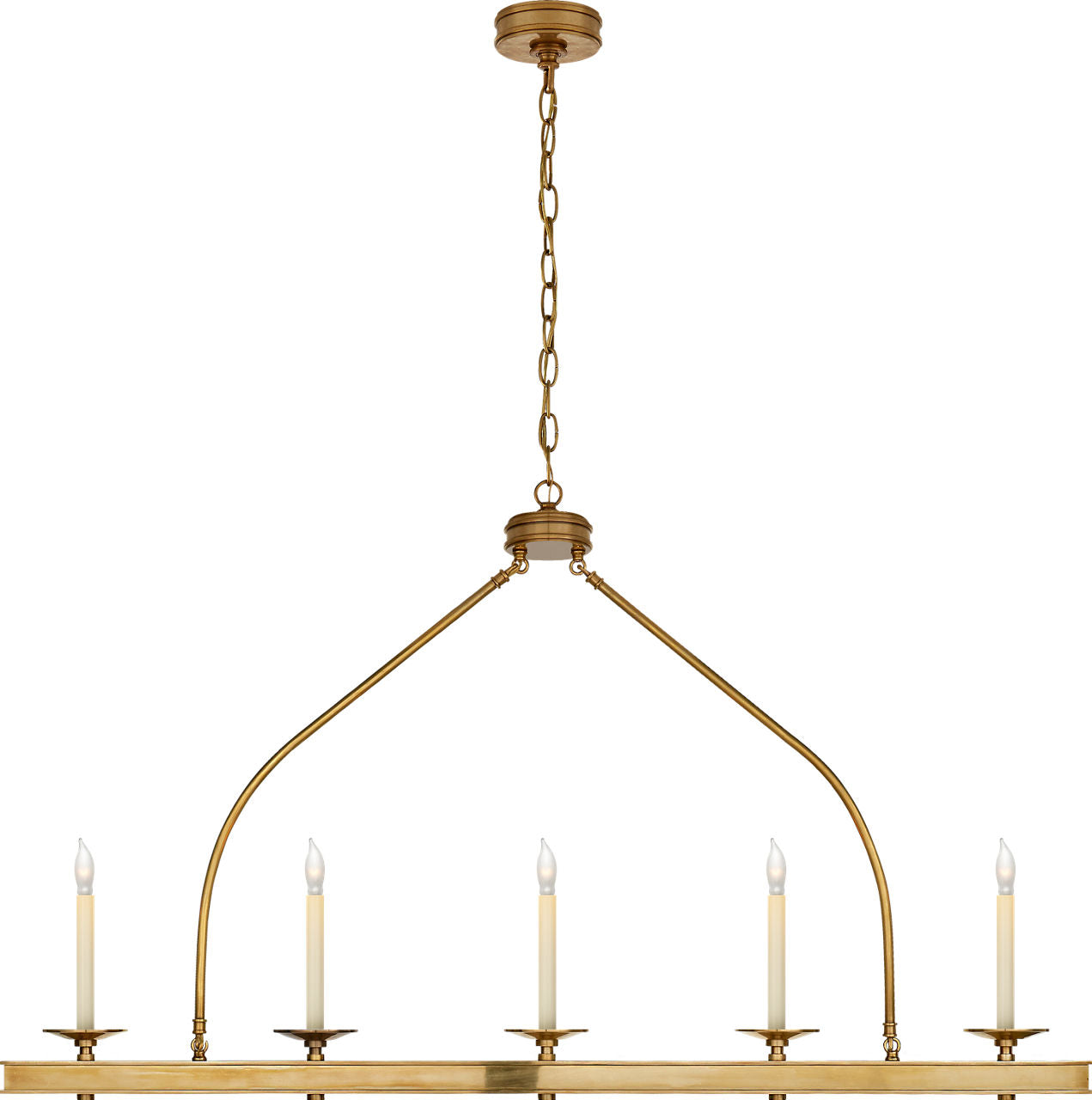 Launceton Large Linear Pendant | Antique-Burnished Brass