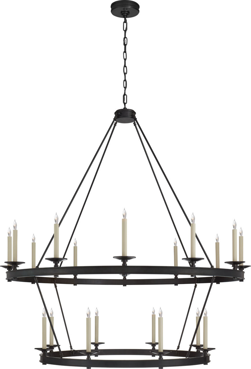 Launceton Grande Two Tiered Chandelier | Bronze