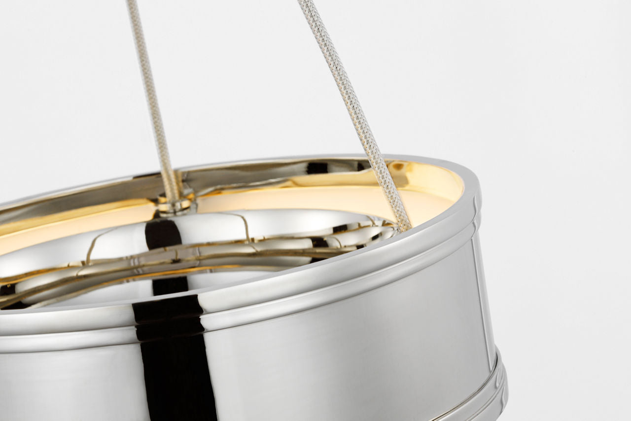 Connery 10" Ring Pendant | Polished Nickel