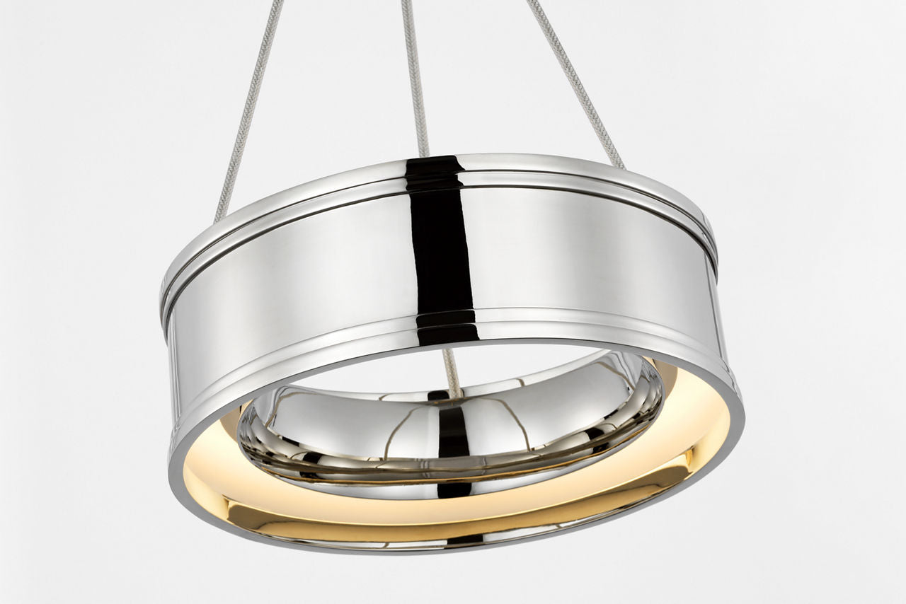 Connery 10" Ring Pendant | Polished Nickel