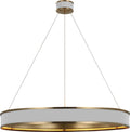 Connery 40" Ring Chandelier | Matte White and Antique-Burnished Brass