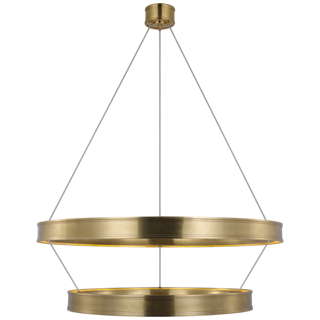 Connery 40" Two-Tier Ring Chandelier | Antique-Burnished Brass