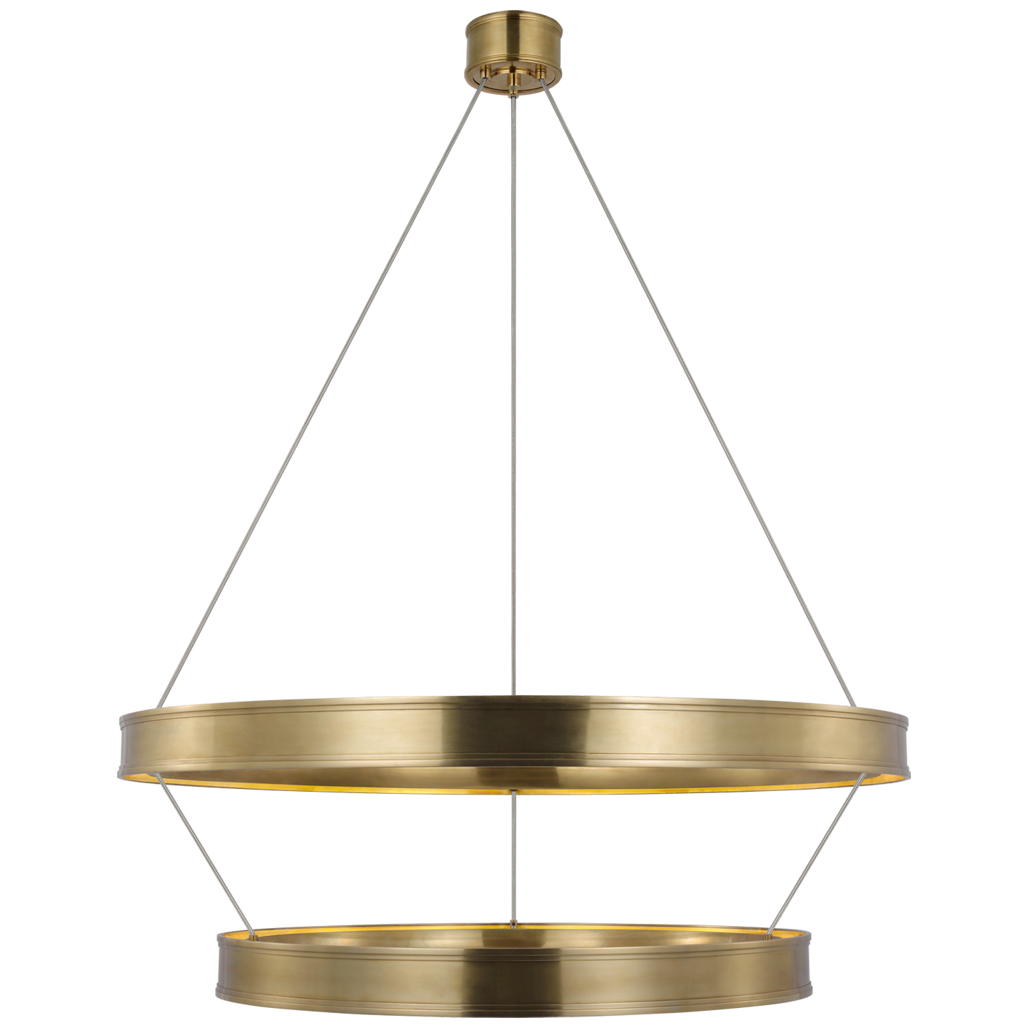 Connery 40" Two-Tier Ring Chandelier | Antique-Burnished Brass