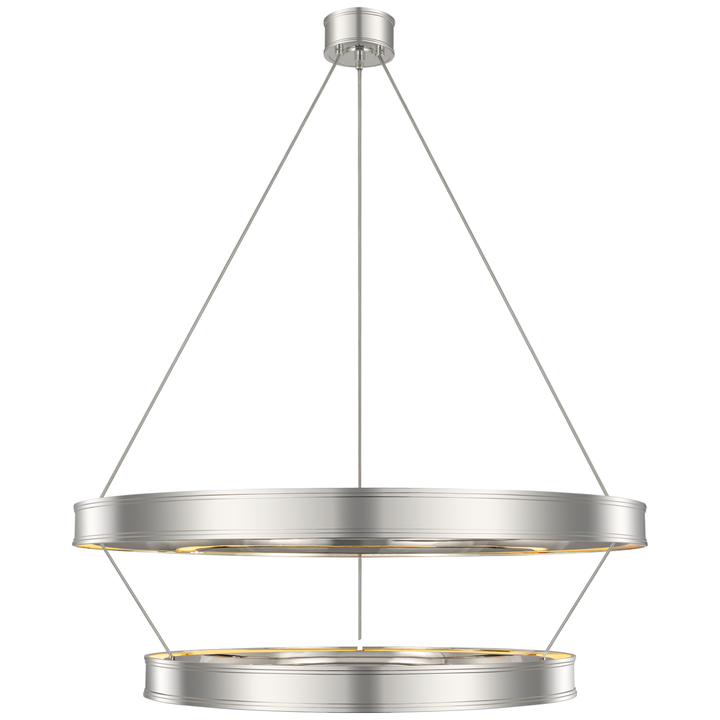 Connery 40" Two-Tier Ring Chandelier | Polished Nickel
