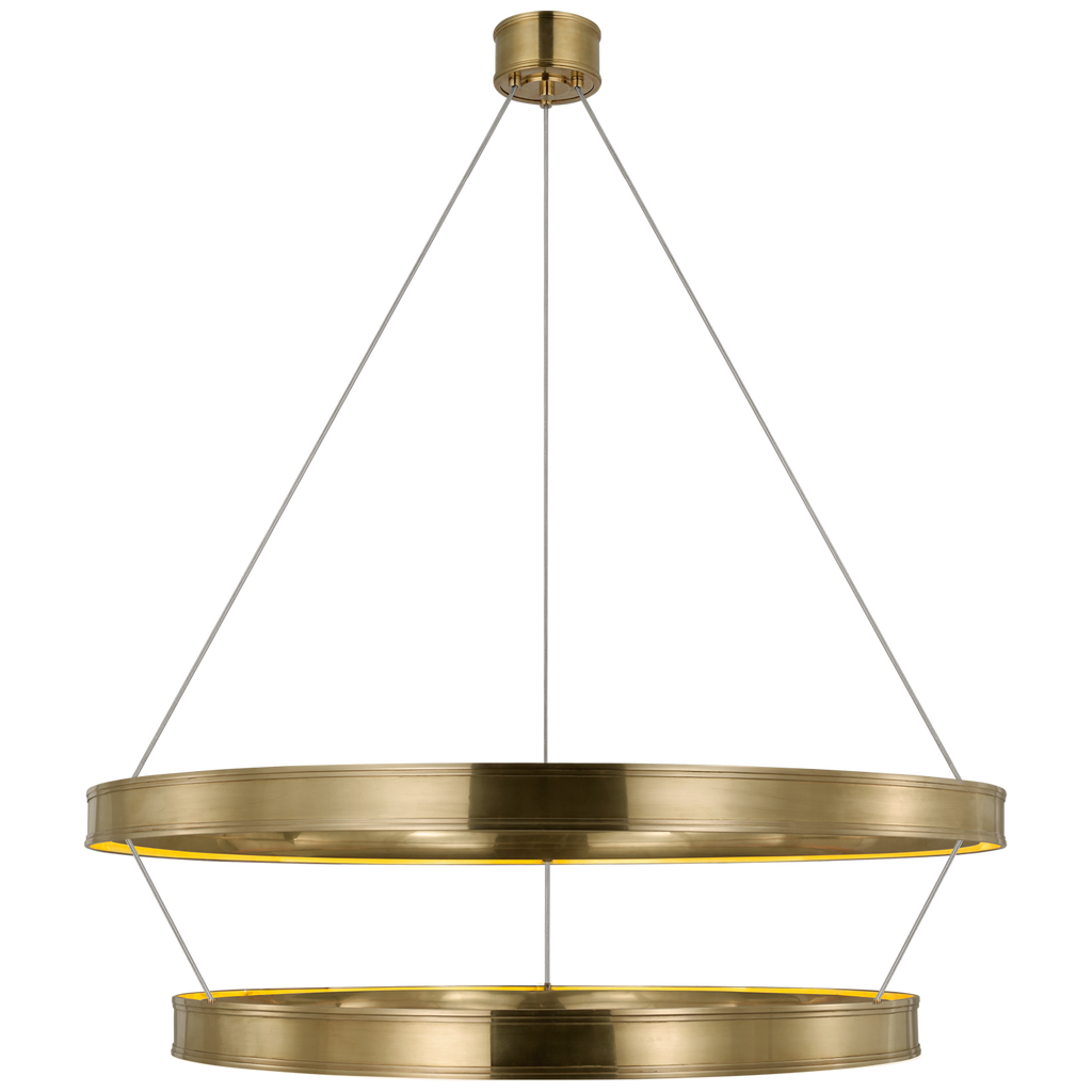 Connery 50" Two-Tier Ring Chandelier | Antique-Burnished Brass