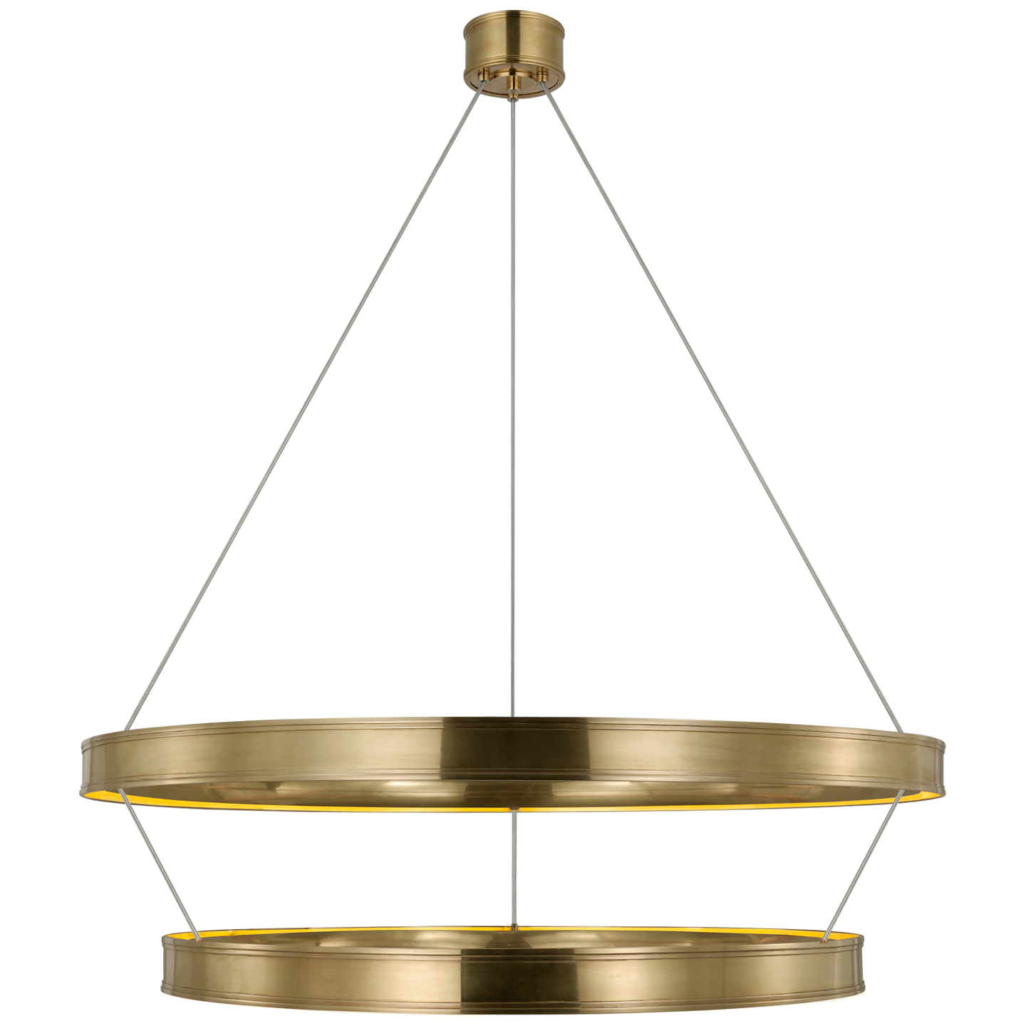 Connery 50" Two-Tier Ring Chandelier | Antique-Burnished Brass