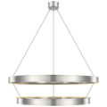 Connery 50" Two-Tier Ring Chandelier | Polished Nickel