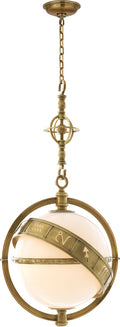 Zodiac Lantern | Antique-Burnished Brass | White Glass
