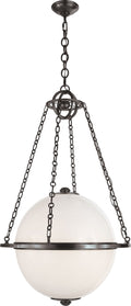 Modern Globe Lantern | Bronze | White Glass