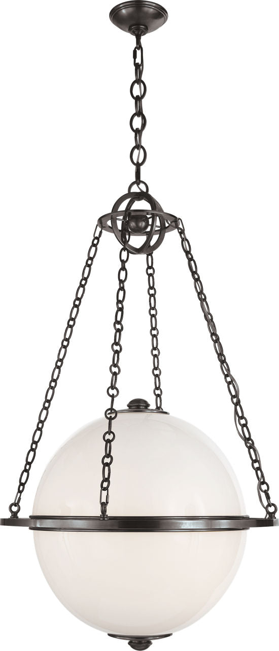 Modern Globe Lantern | Bronze | White Glass