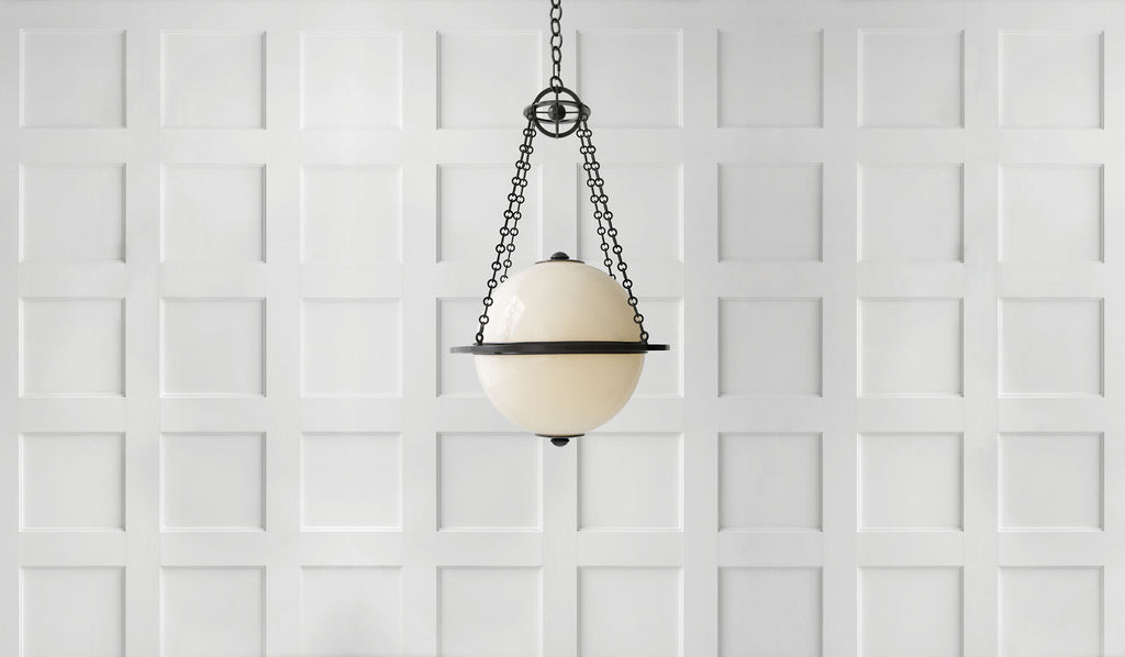 Modern Globe Lantern | Bronze | White Glass