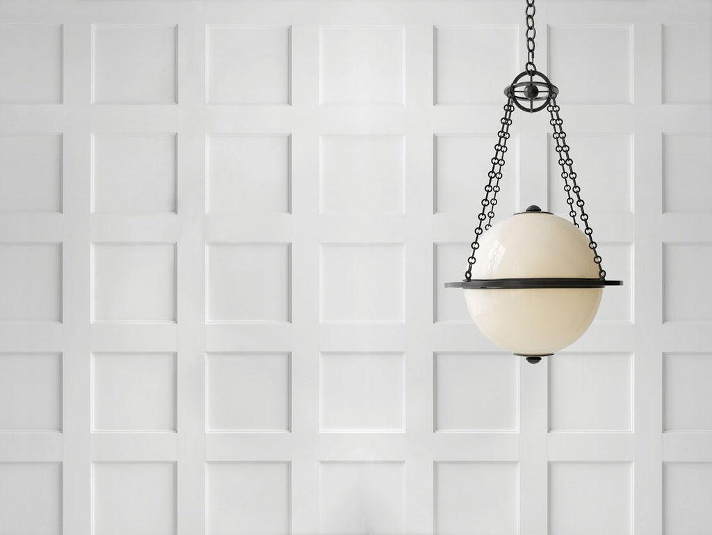 Modern Globe Lantern | Bronze | White Glass