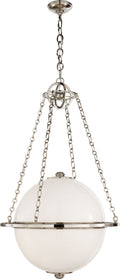 Modern Globe Lantern | Polished Nickel | White Glass